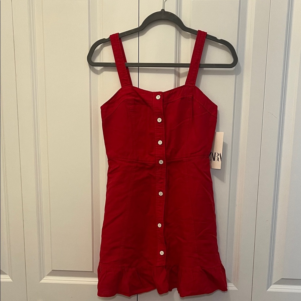 Zara Red Button-Down Kids Dress